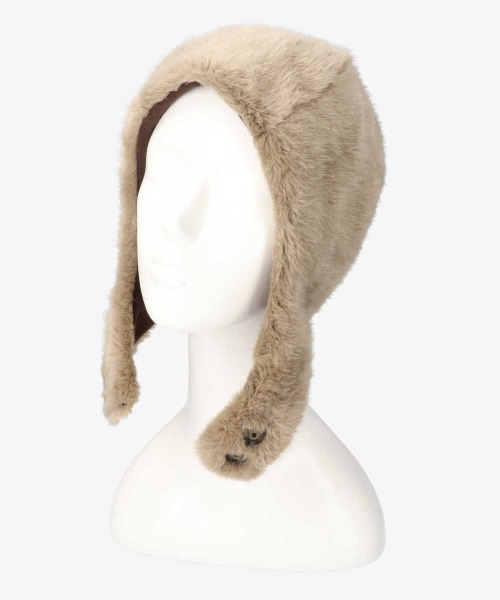 arth（アース）の「arth Soft Mouton Hood（ハット・レディース・ベージュ/ライトベージュ・57cm）」の4枚目の写真