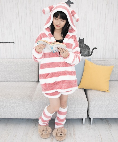 PairPair(ペアペア)の「もこもこルームウェア3点SET(ルームウェア/パジャマ・レディース・モカ/レオパード/ピンク・FREE)」の12枚目の写真