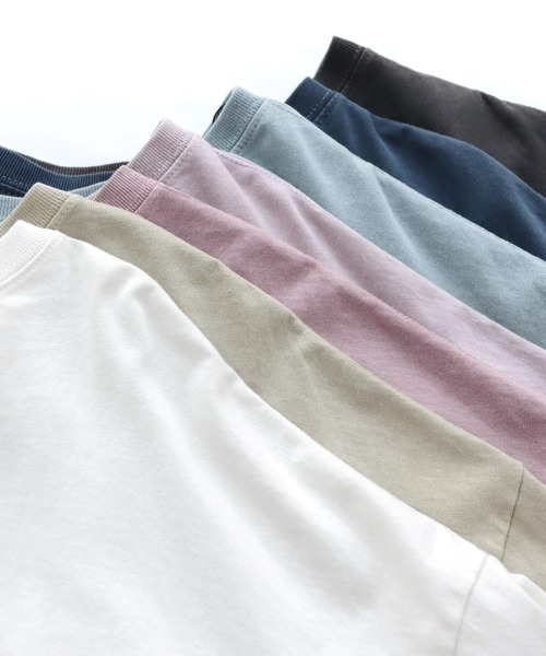 andme（アンドミー）の「ピグメント加工長袖2wayヘンリーネックTシャツ（Tシャツ/カットソー・レディース・ラベンダー/ブルー/オフホワイト/グレイッシュベージュ/スミクロ/ピンク/ネイビー・M）」の12枚目の写真