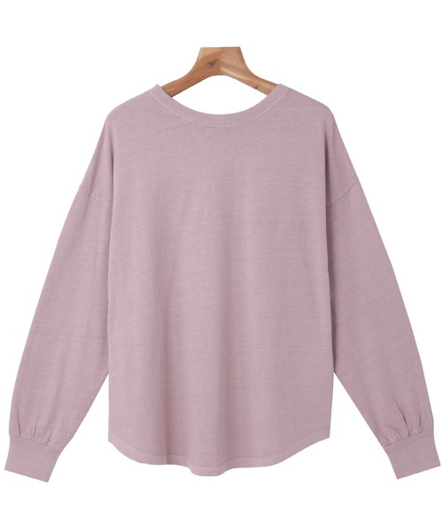 andme（アンドミー）の「ピグメント加工長袖2wayヘンリーネックTシャツ（Tシャツ/カットソー・レディース・ラベンダー/ブルー/オフホワイト/グレイッシュベージュ/スミクロ/ピンク/ネイビー・M）」の15枚目の写真