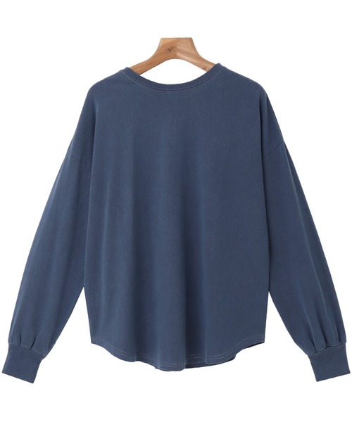 andme（アンドミー）の「ピグメント加工長袖2wayヘンリーネックTシャツ（Tシャツ/カットソー・レディース・ラベンダー/ブルー/オフホワイト/グレイッシュベージュ/スミクロ/ピンク/ネイビー・M）」の16枚目の写真