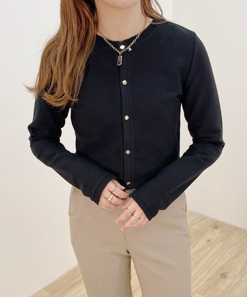 apres jour clair（アプレジュールクレア）の「【apres jour clair】バイカラースナップボタンカーデ【ZOZOTOWN限定アイテム】（Tシャツ/カットソー・レディース・ブラウン系その他/ナチュラル/アイボリー/ブラック・フリー/X-LARGE）」の14枚目の写真