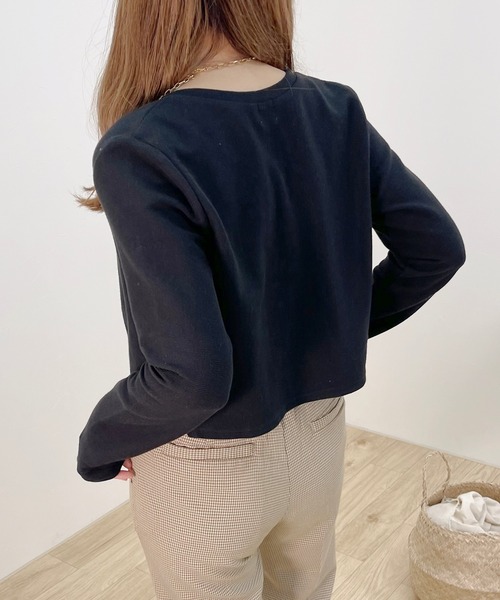 apres jour clair（アプレジュールクレア）の「【apres jour clair】バイカラースナップボタンカーデ【ZOZOTOWN限定アイテム】（Tシャツ/カットソー・レディース・ブラウン系その他/ナチュラル/アイボリー/ブラック・フリー/X-LARGE）」の15枚目の写真