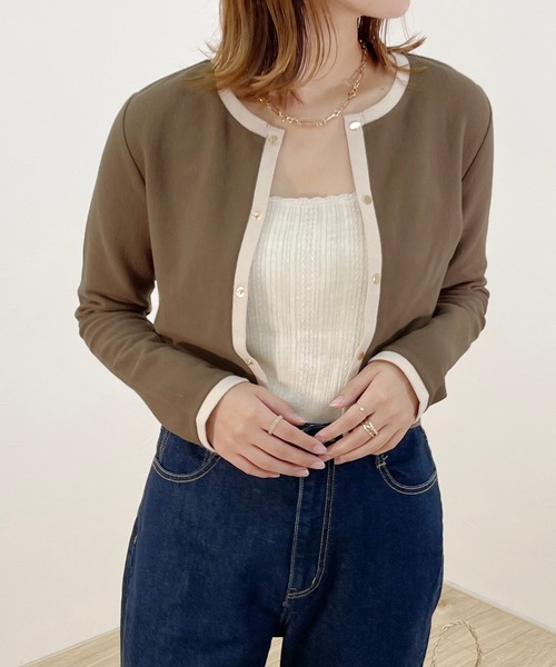 apres jour clair（アプレジュールクレア）の「【apres jour clair】バイカラースナップボタンカーデ【ZOZOTOWN限定アイテム】（Tシャツ/カットソー・レディース・ブラウン系その他/ナチュラル/アイボリー/ブラック・フリー/X-LARGE）」の18枚目の写真