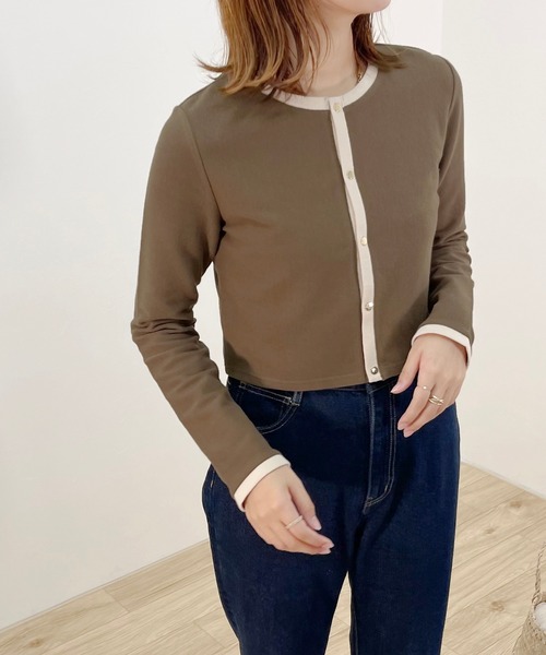 apres jour clair（アプレジュールクレア）の「【apres jour clair】バイカラースナップボタンカーデ【ZOZOTOWN限定アイテム】（Tシャツ/カットソー・レディース・ブラウン系その他/ナチュラル/アイボリー/ブラック・フリー/X-LARGE）」の22枚目の写真