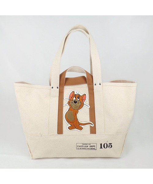 Tom&Jerry(トムアンドジェリー)の「TOM&JERRY×Flapperサガラワッペンキャンバストート(トートバッグ・レディース・ブラック/アイボリー・FREE)」の1枚目の写真