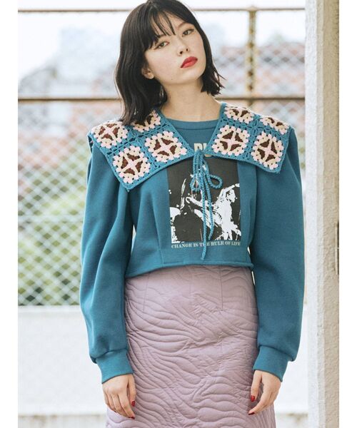 jouetie（ジュエティ）の「タックスリーブプルオーバー（スウェット・レディース・ブラック/ブルー/ベージュ・MEDIUM）」の20枚目の写真