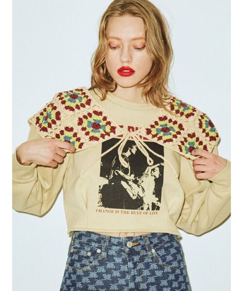 jouetie（ジュエティ）の「タックスリーブプルオーバー（スウェット・レディース・ブラック/ブルー/ベージュ・MEDIUM）」の12枚目の写真