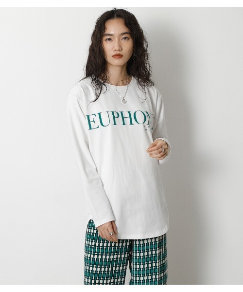 crie conforto(クリーコンフォルト)の「EUPHONY ロゴロンT(Tシャツ/カットソー・レディース・ブラック/ベージュ/グリーン・SMALL/MEDIUM)」の3枚目の写真