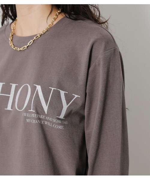 crie conforto(クリーコンフォルト)の「EUPHONY ロゴロンT(Tシャツ/カットソー・レディース・ブラック/ベージュ/グリーン・SMALL/MEDIUM)」の13枚目の写真