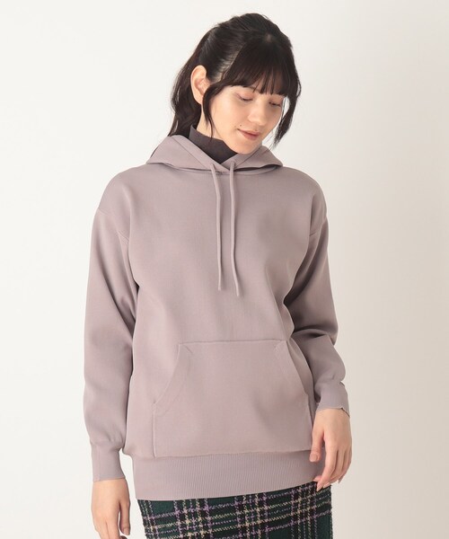 SOUP（スープ）の「◆スウェットライクフーディーニット（パーカー・レディース・ブラック/サンドベージュ/ピンク系・11/09）」の3枚目の写真