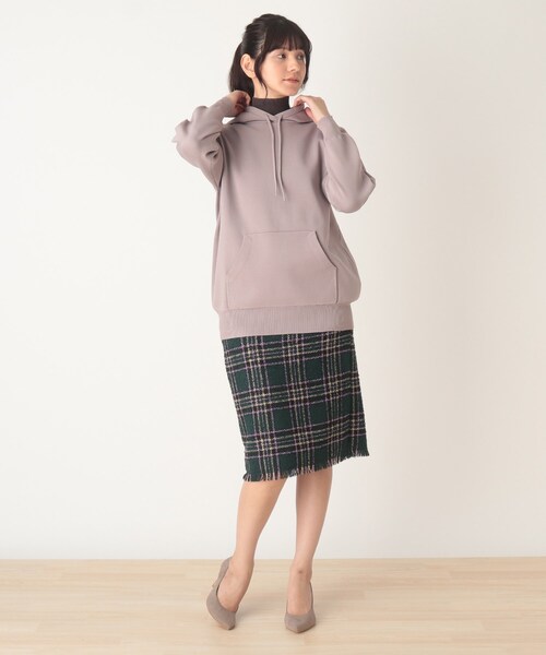 SOUP（スープ）の「◆スウェットライクフーディーニット（パーカー・レディース・ブラック/サンドベージュ/ピンク系・11/09）」の8枚目の写真