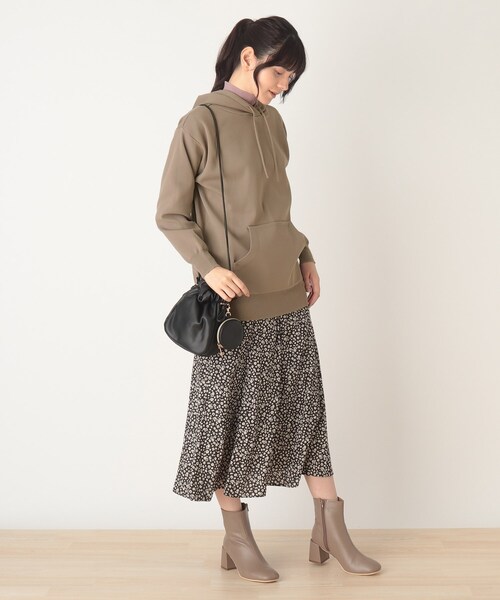 SOUP（スープ）の「◆スウェットライクフーディーニット（パーカー・レディース・ブラック/サンドベージュ/ピンク系・11/09）」の5枚目の写真