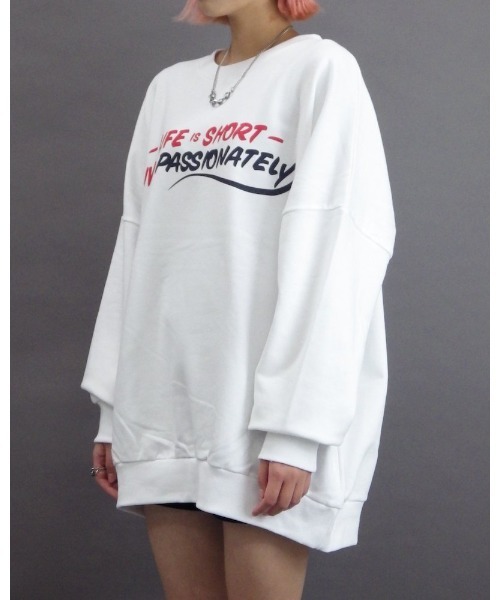 VIBGYOR（ヴィブジョー）の「【Re:one】-CAMP-  Big real orange sweatshirt(MA)（スウェット・レディース・ホワイト/オレンジ・FREE）」の5枚目の写真