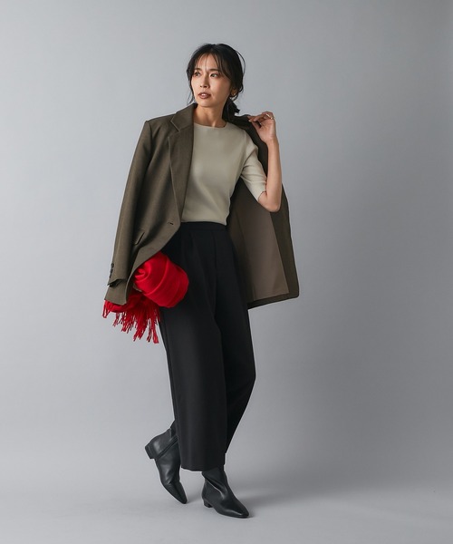 RIVE DROITE(リヴドロワ)の「細見えもキレイ見えも叶う センタープレスクロップドパンツ(その他パンツ・レディース・ブラック/ベージュ・38/36)」の18枚目の写真