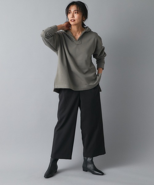 RIVE DROITE(リヴドロワ)の「細見えもキレイ見えも叶う センタープレスクロップドパンツ(その他パンツ・レディース・ブラック/ベージュ・38/36)」の20枚目の写真