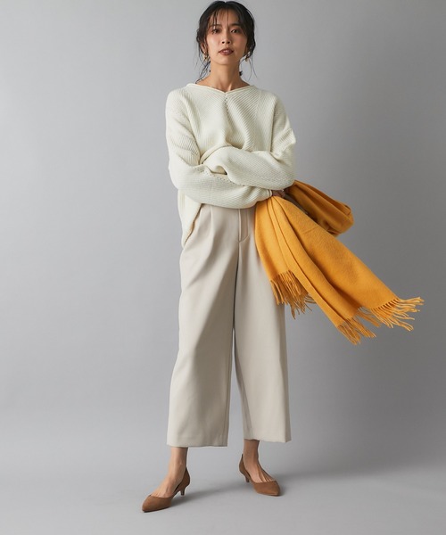 RIVE DROITE(リヴドロワ)の「細見えもキレイ見えも叶う センタープレスクロップドパンツ(その他パンツ・レディース・ブラック/ベージュ・38/36)」の7枚目の写真