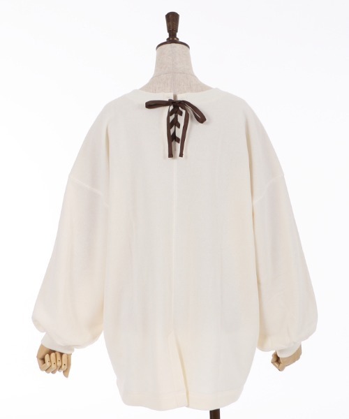 axes femme（アクシーズファム）の「刺繍裏起毛ドルマントレーナー（Tシャツ/カットソー・レディース・ブラック/ミント/ホワイト・MEDIUM/FREE）」の6枚目の写真