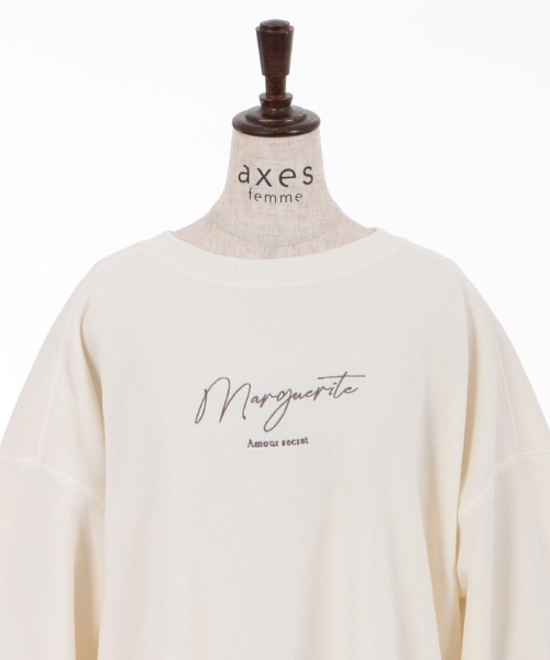 axes femme（アクシーズファム）の「刺繍裏起毛ドルマントレーナー（Tシャツ/カットソー・レディース・ブラック/ミント/ホワイト・MEDIUM/FREE）」の7枚目の写真
