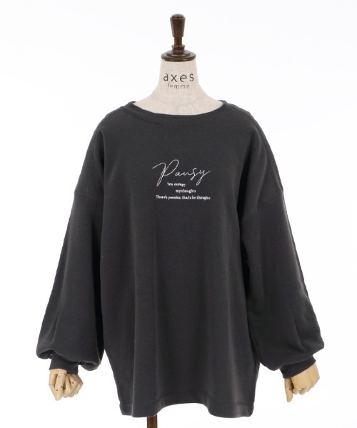 axes femme（アクシーズファム）の「刺繍裏起毛ドルマントレーナー（Tシャツ/カットソー・レディース・ブラック/ミント/ホワイト・MEDIUM/FREE）」の13枚目の写真