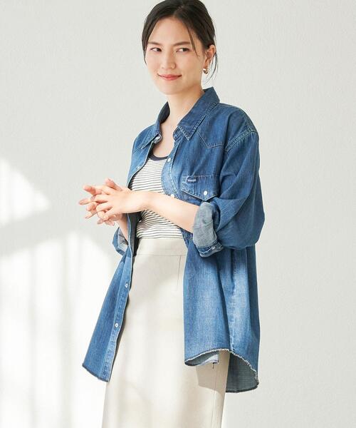 Wrangler(ラングラー)の「【別注】<Wrangler (ラングラー)> ウェスタン デニム シャツ(シャツ/ブラウス・レディース・ライトブルー/コバルトブルー・FREE)」の1枚目の写真