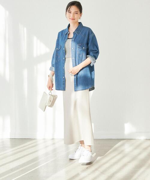 Wrangler(ラングラー)の「【別注】<Wrangler (ラングラー)> ウェスタン デニム シャツ(シャツ/ブラウス・レディース・ライトブルー/コバルトブルー・FREE)」の3枚目の写真