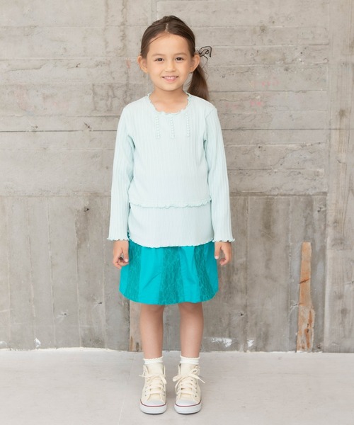 RAGMART（ラグマート）の「テレコTシャツ（Tシャツ/カットソー・キッズ・ピンク/グリーン/オフホワイト・130cm/100cm/120cm/110cm）」の7枚目の写真