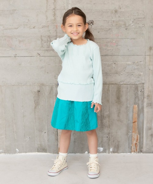 RAGMART（ラグマート）の「テレコTシャツ（Tシャツ/カットソー・キッズ・ピンク/グリーン/オフホワイト・130cm/100cm/120cm/110cm）」の9枚目の写真