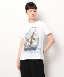 ジュンコシマダ半袖Tシャツ紫色のあじさい柄色鮮やかで大変可愛らしいデザイン ジュンコシマダ半袖Tシャツ紫色のあじさい柄色鮮やかで大変