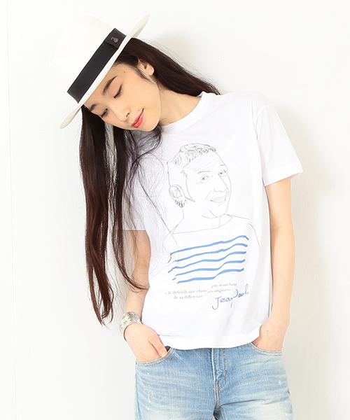 Ray BEAMS（レイビームス）の「Maison Seine / JeanPaul T（Tシャツ/カットソー・レディース・ホワイト・ONE SIZE）」の5枚目の写真