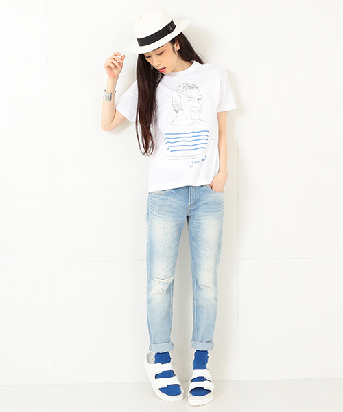 Ray BEAMS（レイビームス）の「Maison Seine / JeanPaul T（Tシャツ/カットソー・レディース・ホワイト・ONE SIZE）」の3枚目の写真