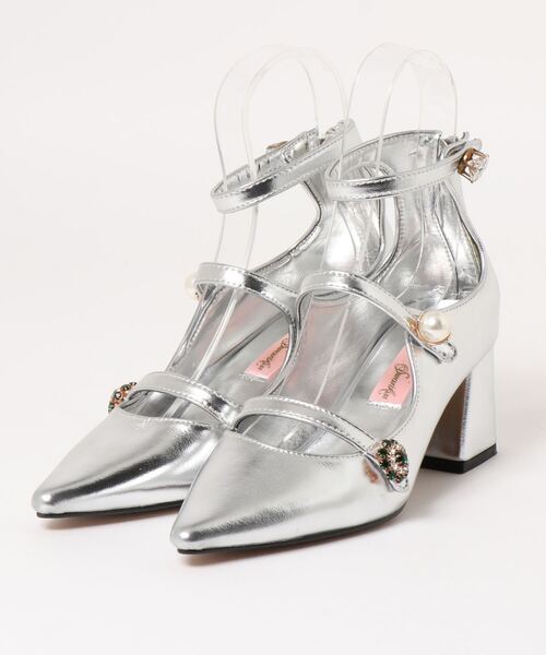 Swankiss(スワンキス)の「SK 3連bijou heels(サンダル・レディース・ベージュ/シルバー・MEDIUM/LARGE)」の2枚目の写真
