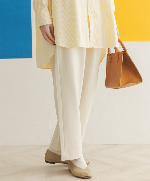 FORK&SPOON(フォークアンドスプーン)の「FORK&SPOON タックワイドパンツ(その他パンツ・レディース・アイボリー/ブルー・2/1)」の6枚目の写真