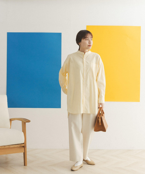 FORK&SPOON(フォークアンドスプーン)の「FORK&SPOON タックワイドパンツ(その他パンツ・レディース・アイボリー/ブルー・2/1)」の7枚目の写真