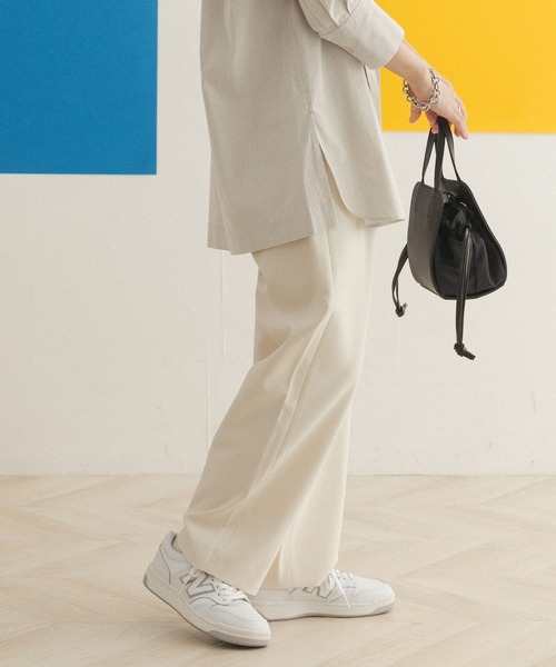 FORK&SPOON(フォークアンドスプーン)の「FORK&SPOON タックワイドパンツ(その他パンツ・レディース・アイボリー/ブルー・2/1)」の13枚目の写真