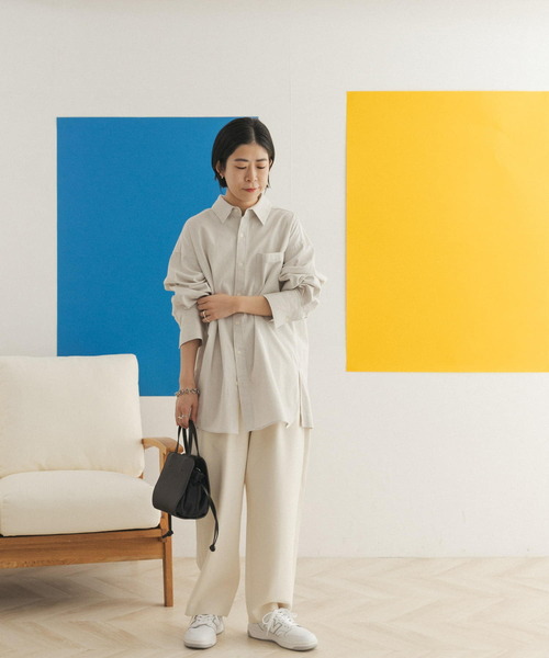 FORK&SPOON(フォークアンドスプーン)の「FORK&SPOON タックワイドパンツ(その他パンツ・レディース・アイボリー/ブルー・2/1)」の16枚目の写真