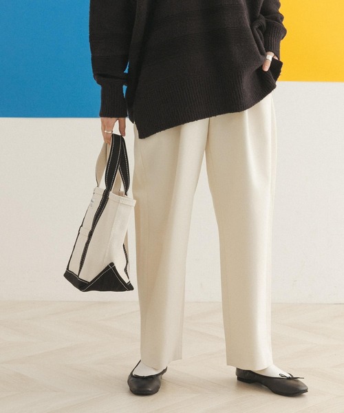 FORK&SPOON(フォークアンドスプーン)の「FORK&SPOON タックワイドパンツ(その他パンツ・レディース・アイボリー/ブルー・2/1)」の17枚目の写真