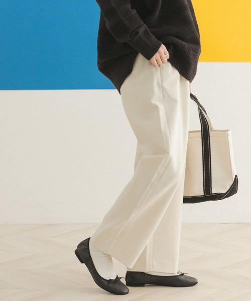 FORK&SPOON(フォークアンドスプーン)の「FORK&SPOON タックワイドパンツ(その他パンツ・レディース・アイボリー/ブルー・2/1)」の19枚目の写真