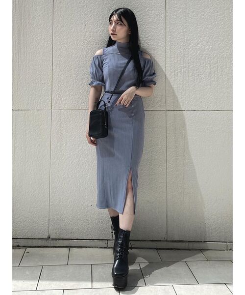 EATME（イートミー）の「2WAYショートリブTOP（セットアップ可能）（Tシャツ/カットソー・レディース・ブラック/ブルー/ベージュ・FREE）」の11枚目の写真