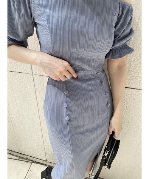 EATME（イートミー）の「2WAYショートリブTOP（セットアップ可能）（Tシャツ/カットソー・レディース・ブラック/ブルー/ベージュ・FREE）」の13枚目の写真