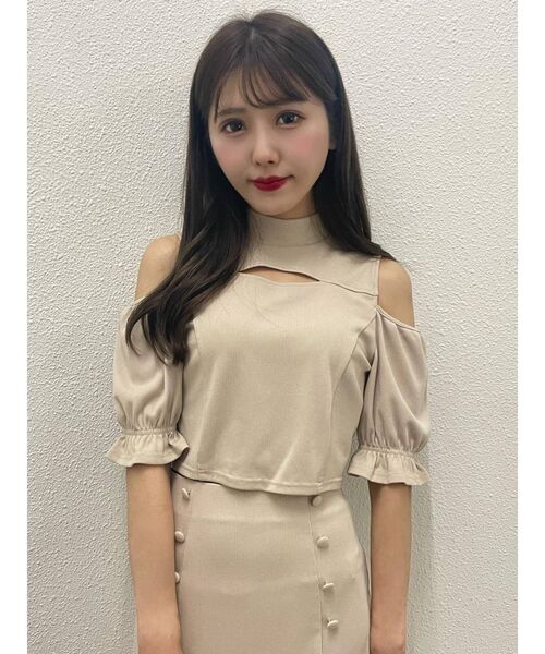 EATME（イートミー）の「2WAYショートリブTOP（セットアップ可能）（Tシャツ/カットソー・レディース・ブラック/ブルー/ベージュ・FREE）」の15枚目の写真