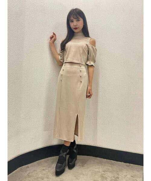 EATME（イートミー）の「2WAYショートリブTOP（セットアップ可能）（Tシャツ/カットソー・レディース・ブラック/ブルー/ベージュ・FREE）」の17枚目の写真