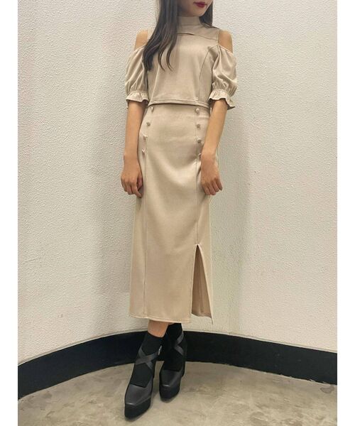 EATME（イートミー）の「2WAYショートリブTOP（セットアップ可能）（Tシャツ/カットソー・レディース・ブラック/ブルー/ベージュ・FREE）」の18枚目の写真