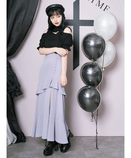 EATME（イートミー）の「2WAYショートリブTOP（セットアップ可能）（Tシャツ/カットソー・レディース・ブラック/ブルー/ベージュ・FREE）」の19枚目の写真