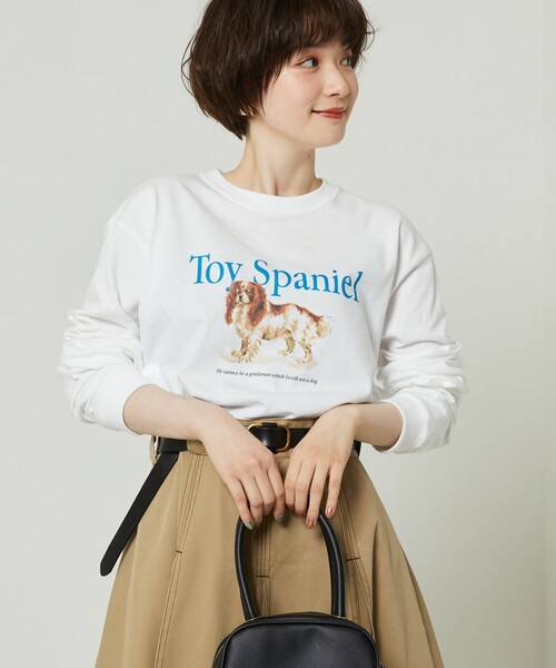 FREAK'S STORE(フリークスストア)の「DOG ARTロンT(Tシャツ/カットソー・レディース・ホワイト/チャコールグレー/ライトグレー/グレー/オフホワイト/ナチュラル・フリ-)」の3枚目の写真