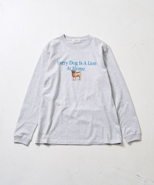 FREAK'S STORE(フリークスストア)の「DOG ARTロンT(Tシャツ/カットソー・レディース・ホワイト/チャコールグレー/ライトグレー/グレー/オフホワイト/ナチュラル・フリ-)」の4枚目の写真