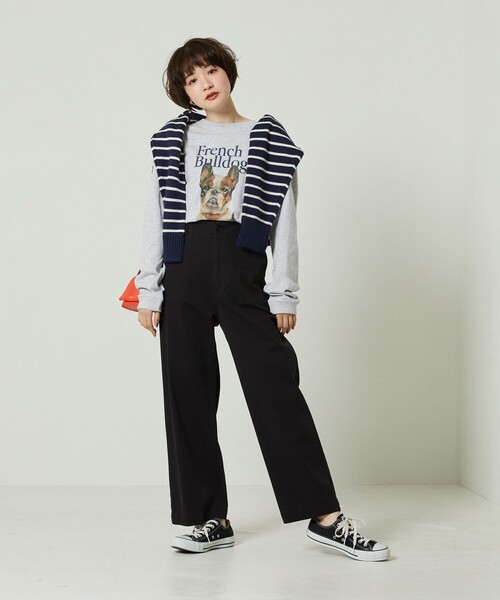 FREAK'S STORE(フリークスストア)の「DOG ARTロンT(Tシャツ/カットソー・レディース・ホワイト/チャコールグレー/ライトグレー/グレー/オフホワイト/ナチュラル・フリ-)」の10枚目の写真