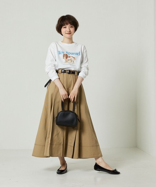 FREAK'S STORE(フリークスストア)の「DOG ARTロンT(Tシャツ/カットソー・レディース・ホワイト/チャコールグレー/ライトグレー/グレー/オフホワイト/ナチュラル・フリ-)」の19枚目の写真