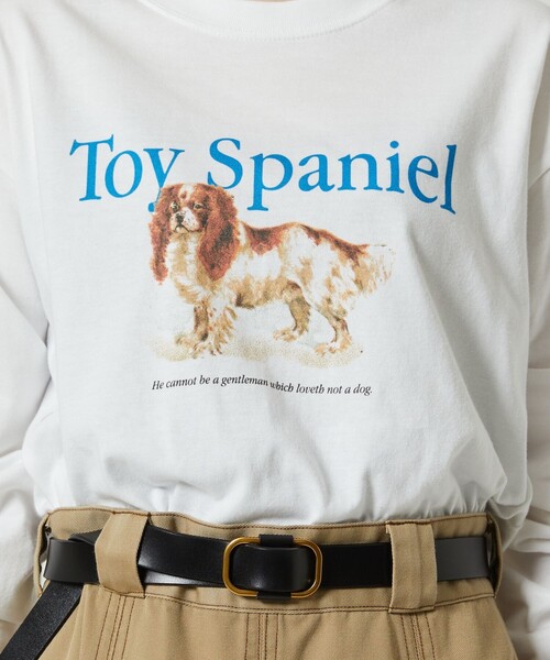 FREAK'S STORE(フリークスストア)の「DOG ARTロンT(Tシャツ/カットソー・レディース・ホワイト/チャコールグレー/ライトグレー/グレー/オフホワイト/ナチュラル・フリ-)」の7枚目の写真