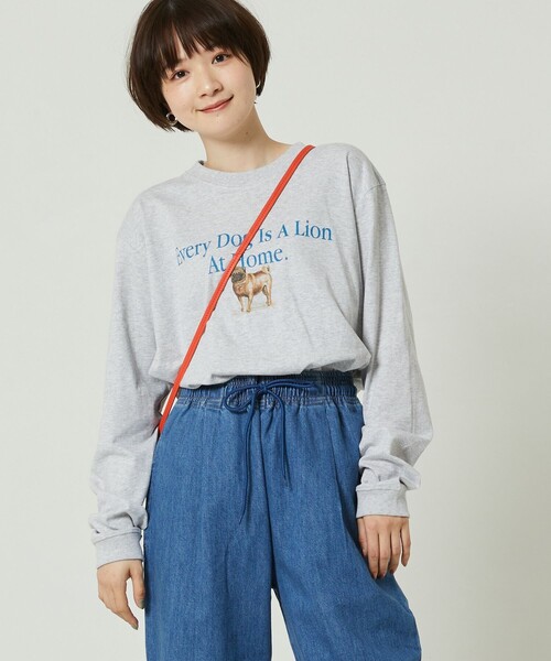 FREAK'S STORE(フリークスストア)の「DOG ARTロンT(Tシャツ/カットソー・レディース・ホワイト/チャコールグレー/ライトグレー/グレー/オフホワイト/ナチュラル・フリ-)」の17枚目の写真